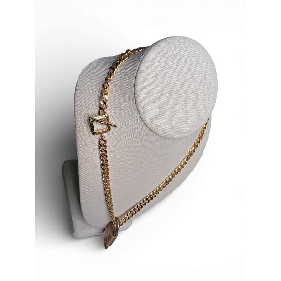 Authentic Louis Vuitton Lock & Key 301 Gold Padlock w 20” Gold Plated Chain - Picture 3 of 14